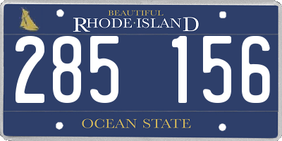 RI license plate 285156