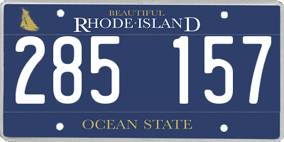 RI license plate 285157
