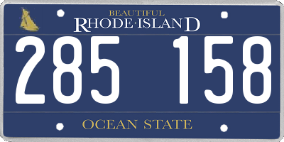 RI license plate 285158