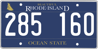 RI license plate 285160
