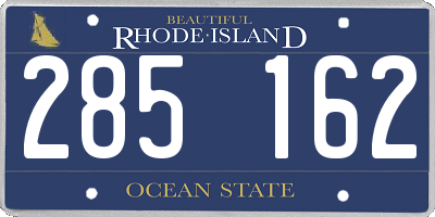 RI license plate 285162