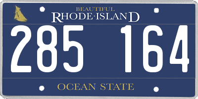 RI license plate 285164