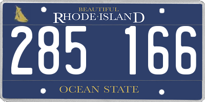 RI license plate 285166