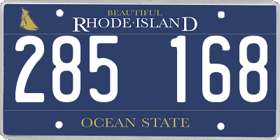 RI license plate 285168