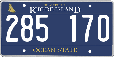 RI license plate 285170