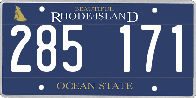 RI license plate 285171