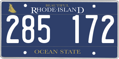 RI license plate 285172