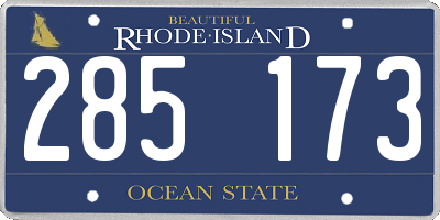 RI license plate 285173