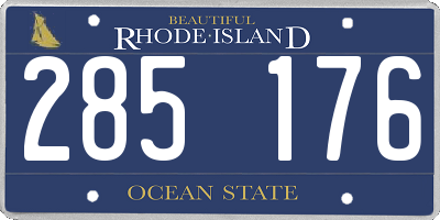 RI license plate 285176