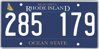 RI license plate 285179