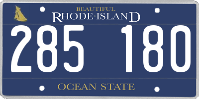 RI license plate 285180