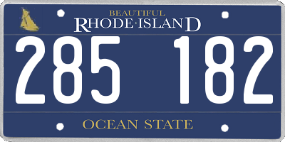 RI license plate 285182