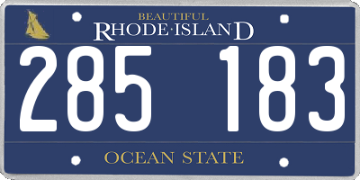 RI license plate 285183