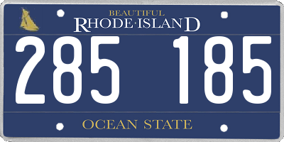 RI license plate 285185