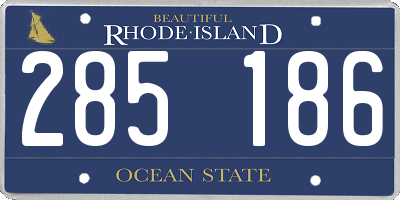 RI license plate 285186
