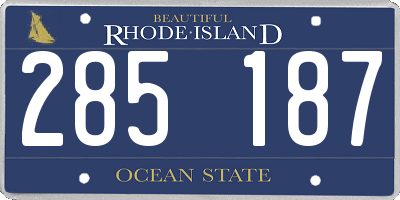 RI license plate 285187