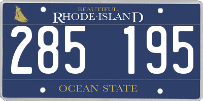 RI license plate 285195