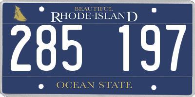 RI license plate 285197
