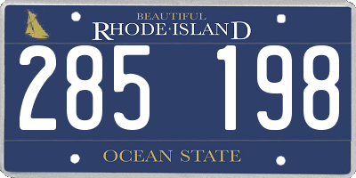 RI license plate 285198