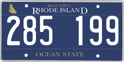RI license plate 285199