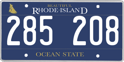 RI license plate 285208