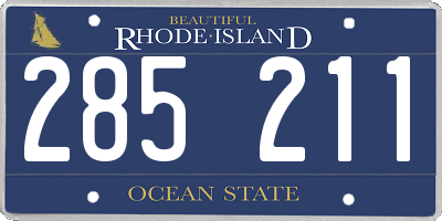 RI license plate 285211