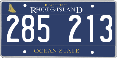 RI license plate 285213