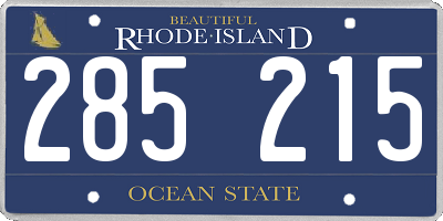 RI license plate 285215