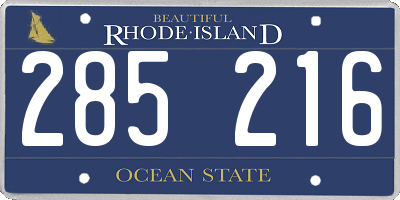 RI license plate 285216