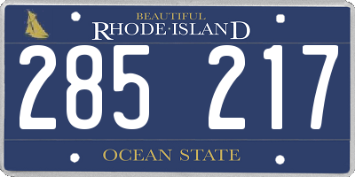 RI license plate 285217