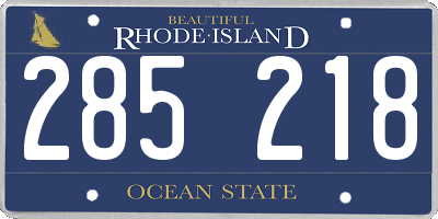 RI license plate 285218