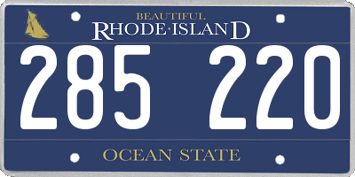 RI license plate 285220