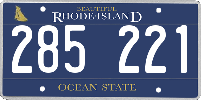 RI license plate 285221
