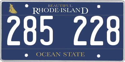 RI license plate 285228