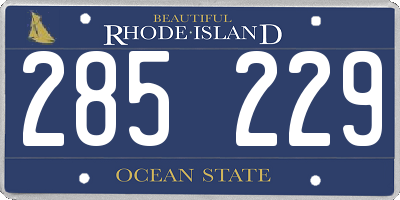 RI license plate 285229