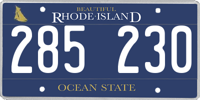 RI license plate 285230