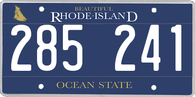 RI license plate 285241
