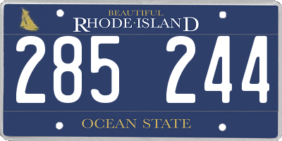 RI license plate 285244