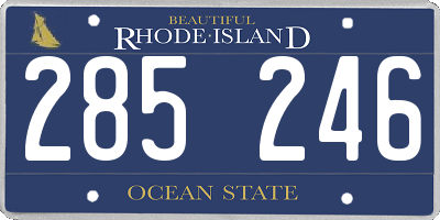 RI license plate 285246