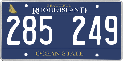 RI license plate 285249