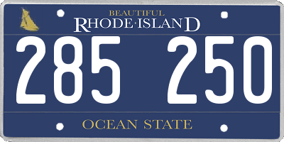 RI license plate 285250