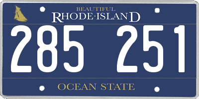 RI license plate 285251