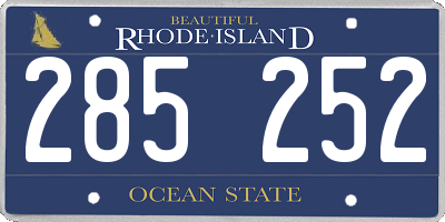 RI license plate 285252