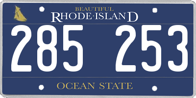 RI license plate 285253