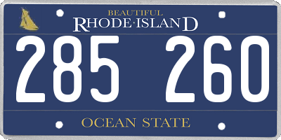 RI license plate 285260