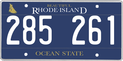 RI license plate 285261