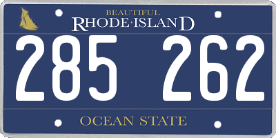 RI license plate 285262