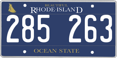 RI license plate 285263