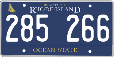 RI license plate 285266