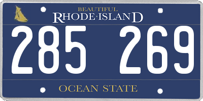RI license plate 285269